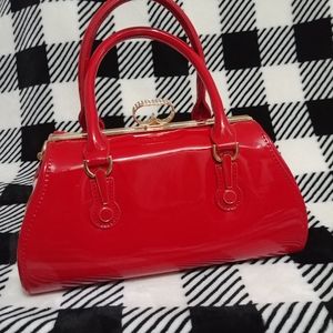 Red Patten Leather Handbag